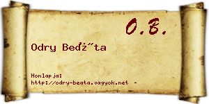 Odry Beáta névjegykártya